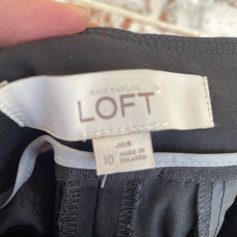 Loft Black High Waisted Nautical Sailor Wide Leg Trouser Pants - Picture 3 of 8